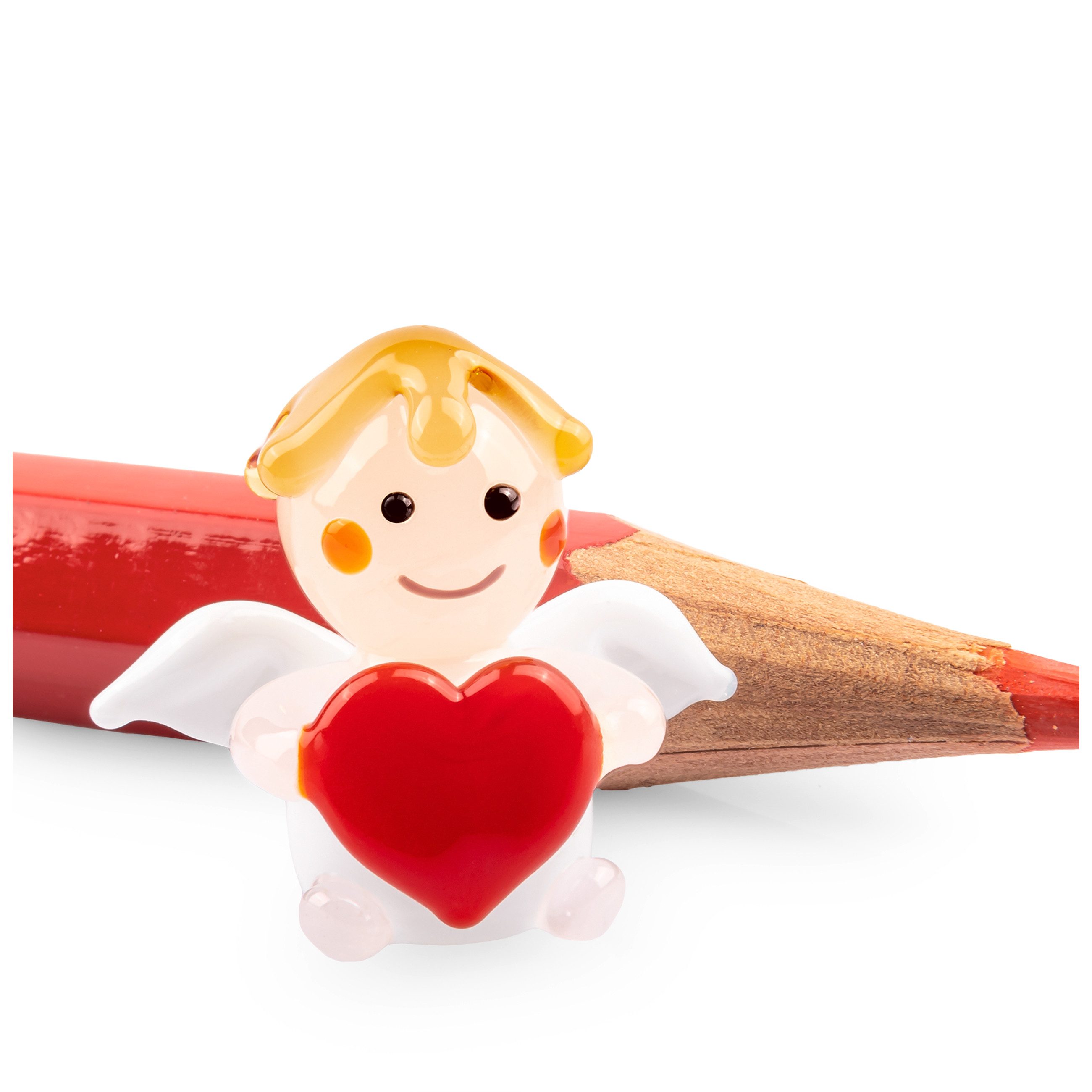 SIKORA Tierfigur 27XS Mini Glasfigur Engel mit Herz H ca. 1,4 cm