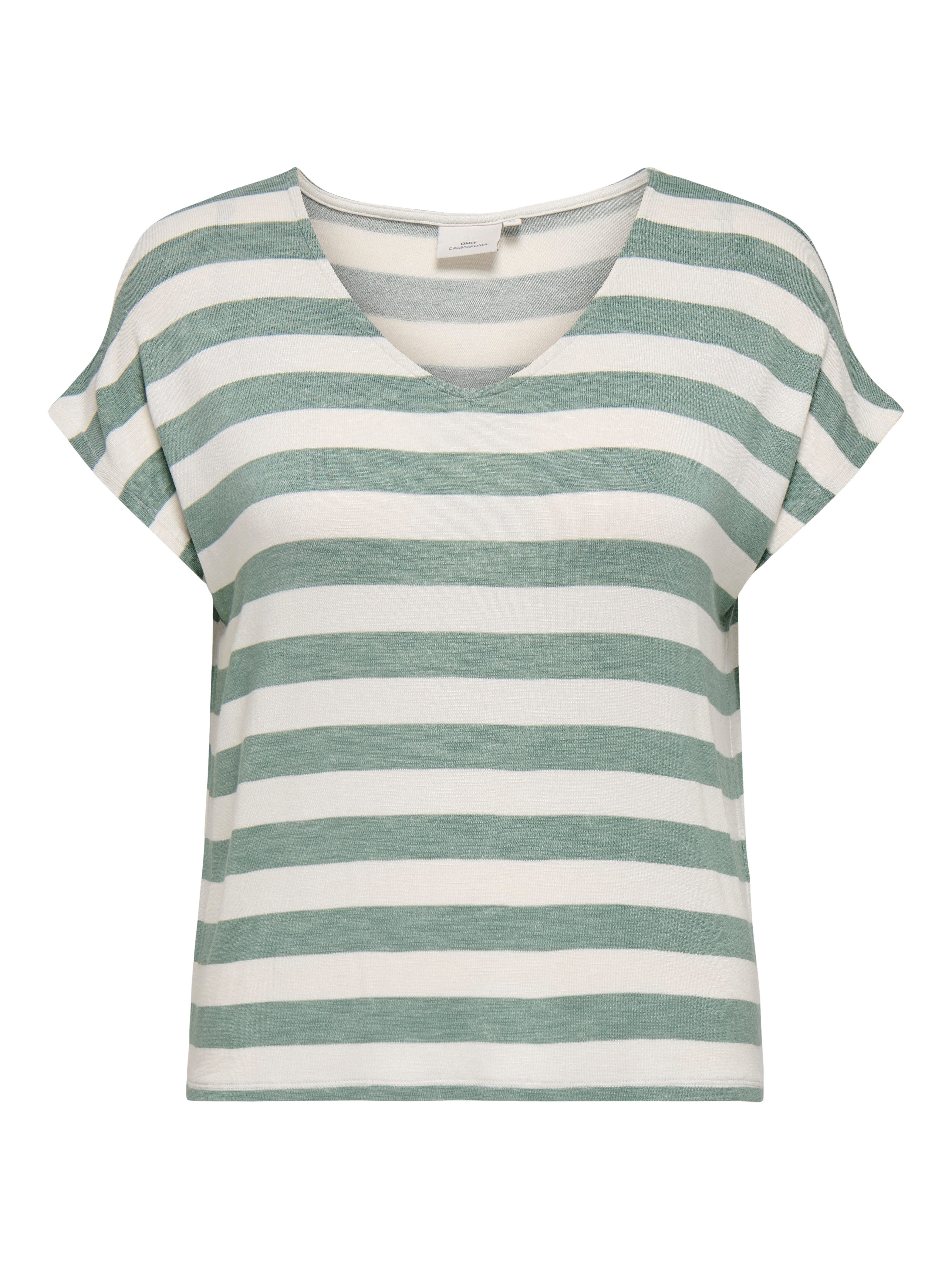 ONLY CARMAKOMA V-Shirt CARLIRA LIFE S/S V-NECK TOP JRS NOOS