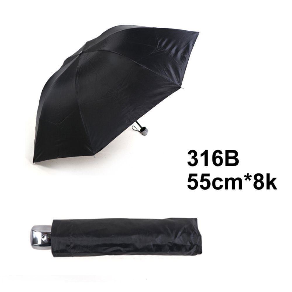 in NO cm NAME Durchmesser 55 ca. Faltbarer Regenschirm Schwarz Taschenregenschirm