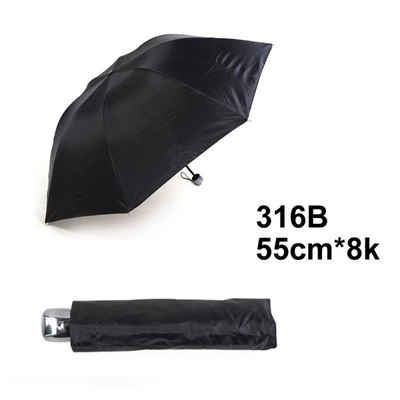 NO NAME Taschenregenschirm Faltbarer Regenschirm in Schwarz ca. 55 cm Durchmesser