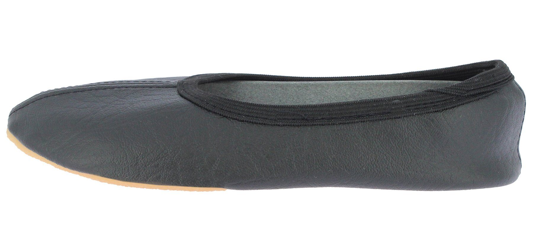 Beck Schläppchen aus Kunstleder, Gummisohle Gymnastikschuh (sehr robustes veganes Kunstleder, Gr. 23-48 erhältlich) rutschfeste Gummi-Laufsohle