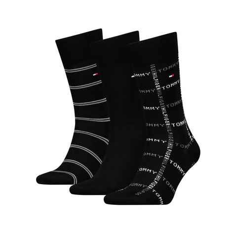 Tommy Hilfiger Socken (Packung, 3-Paar) TH MEN SOCK 3P GIFTBOX GRID STRIPE
