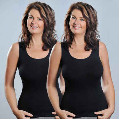 Toker Collection® Unterhemd Damen Achselhemd mit Modal 2 Stück = 1 Preis (Packung, 2 Stück = 1 Preis) Doppelpack