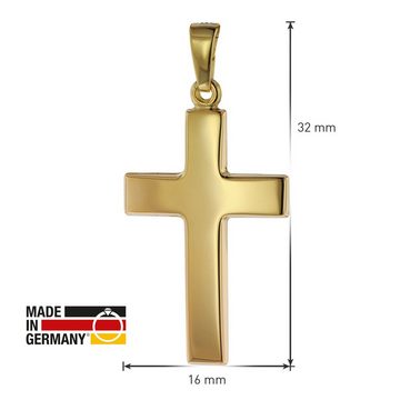 trendor Kreuzanhänger Kreuz Gold 585 (14 Karat) 24 mm