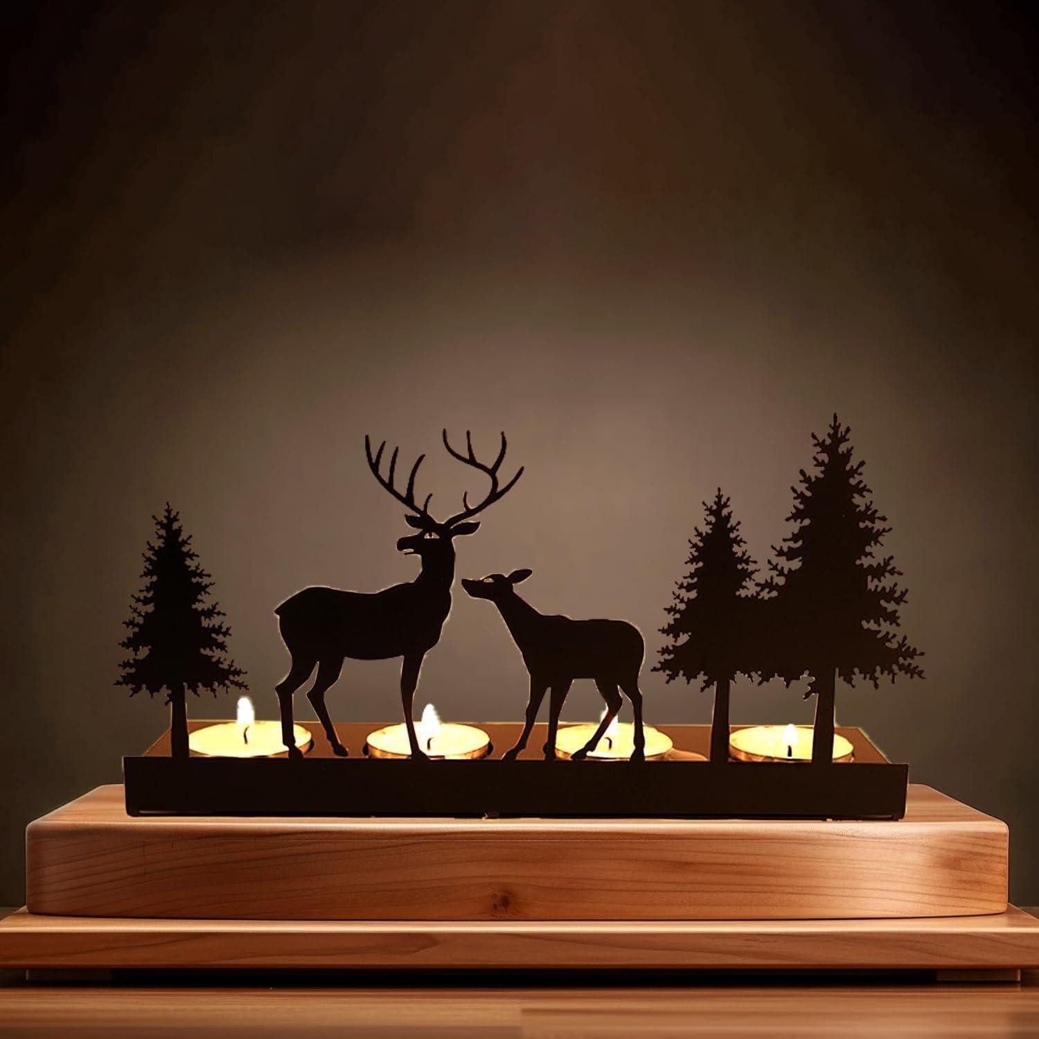 LuxusKollektion Dekohänger Kerzenhalter Adventskranz Metall Modern Schwarz DIY Deko Weihnachten