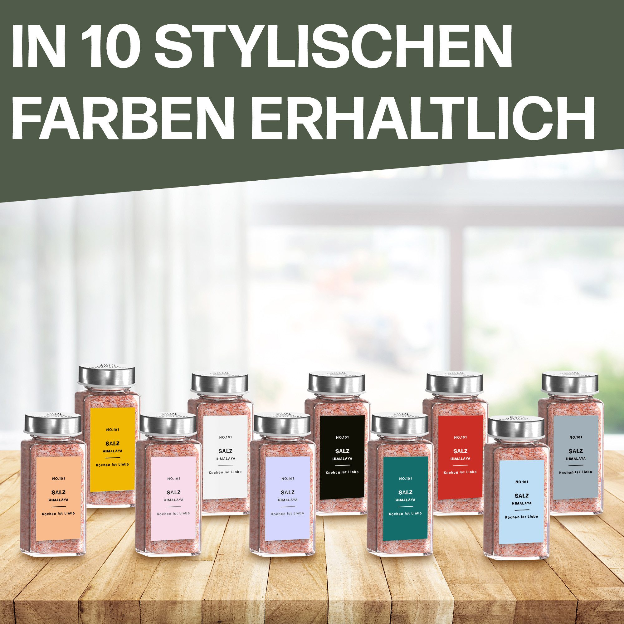 MS.EMMA, Etiketten Gewürzetiketten, selbstklebend und wasserfest, 280 Gewürzaufkleber, Modernes Design