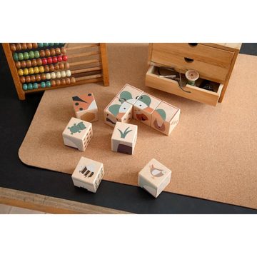Sebra Lernspielzeug Würfel-Puzzle aus Holz Woodland (9-teilig)