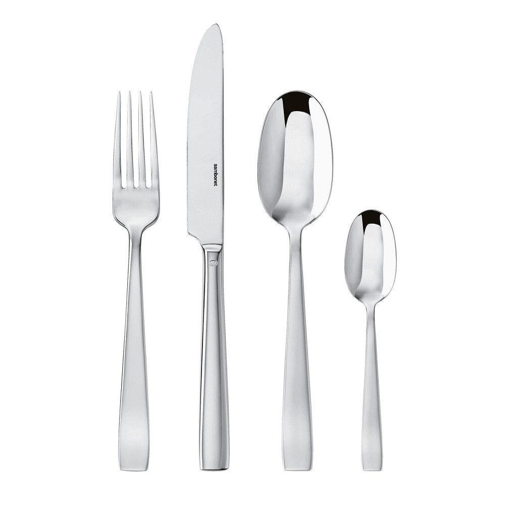 sambonet Besteck-Set Sambonet Flat Mirror Stahl Besteck-Set 24-tlg., 6 Personen, Edelstahl