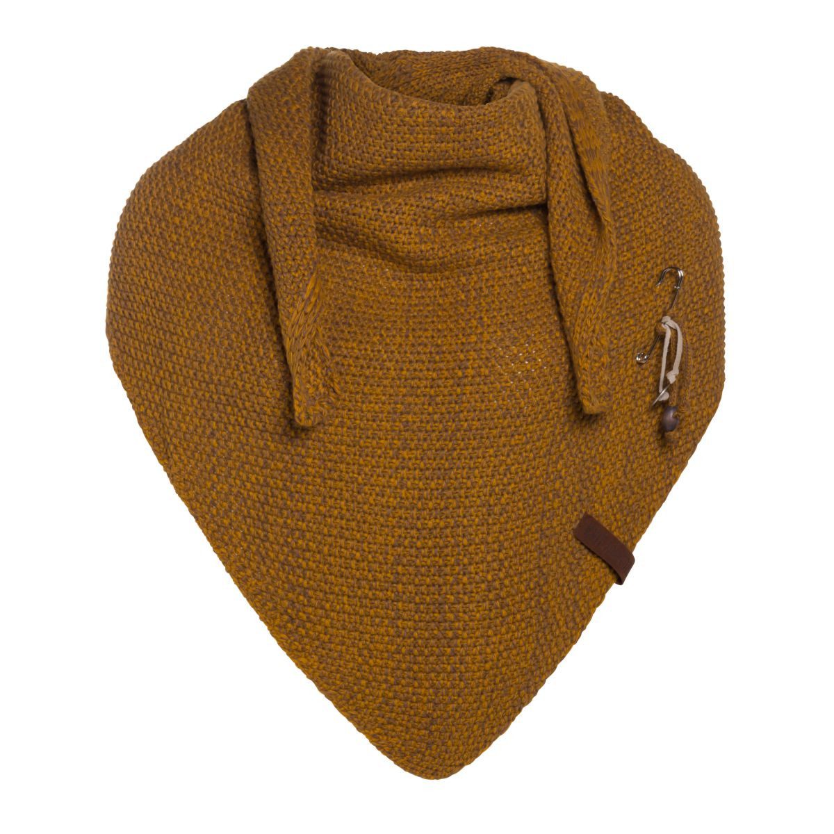 Knit Factory Schal Coco Dreiecksschals 190x85 cm Glatt Braun;Gelb, (1-St), Schal Strickschal Umhängetuch Tuch Strickware