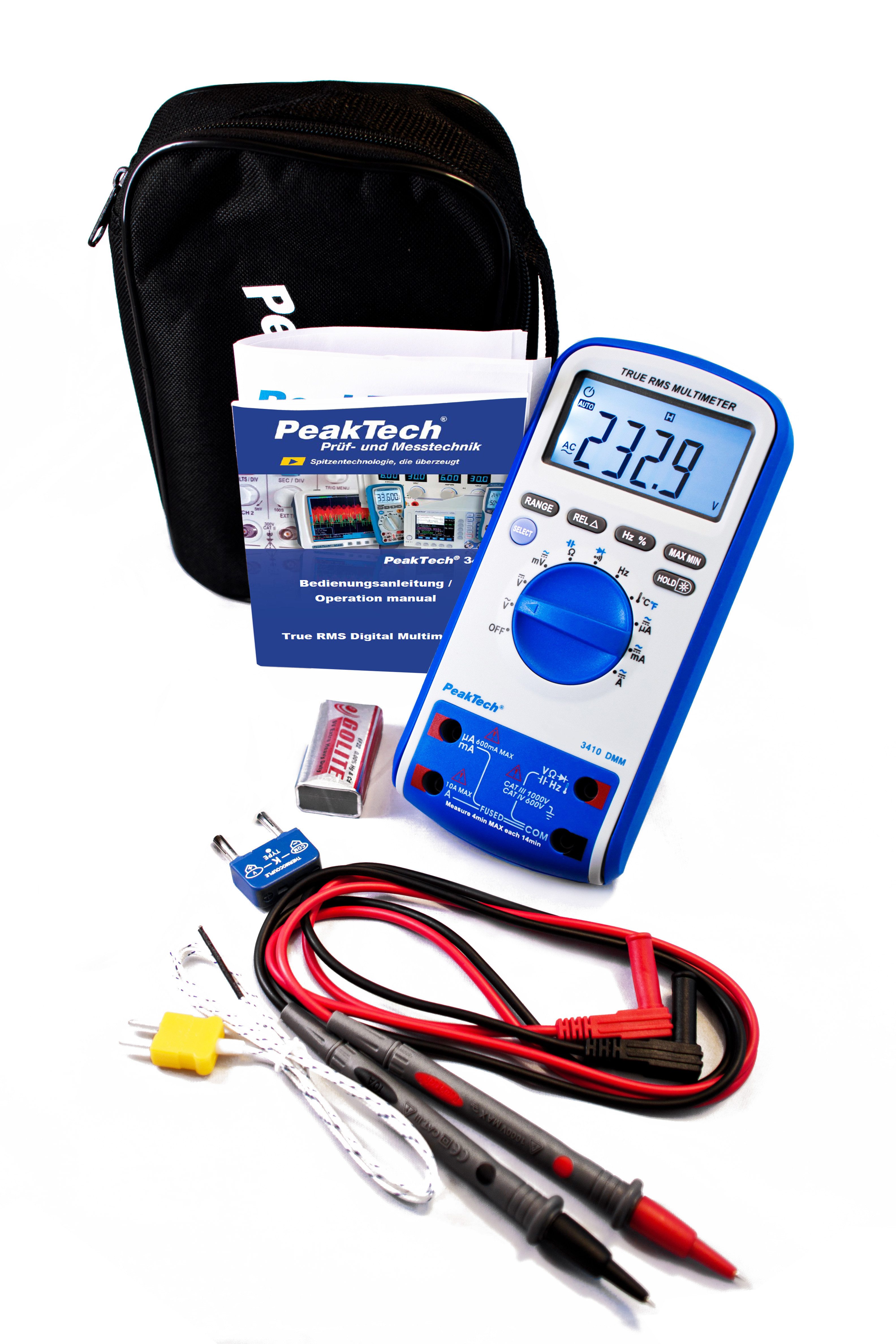PeakTech Multimeter CAT III 1000V TRMS Digitalmultimeter 6000 Counts, NCV