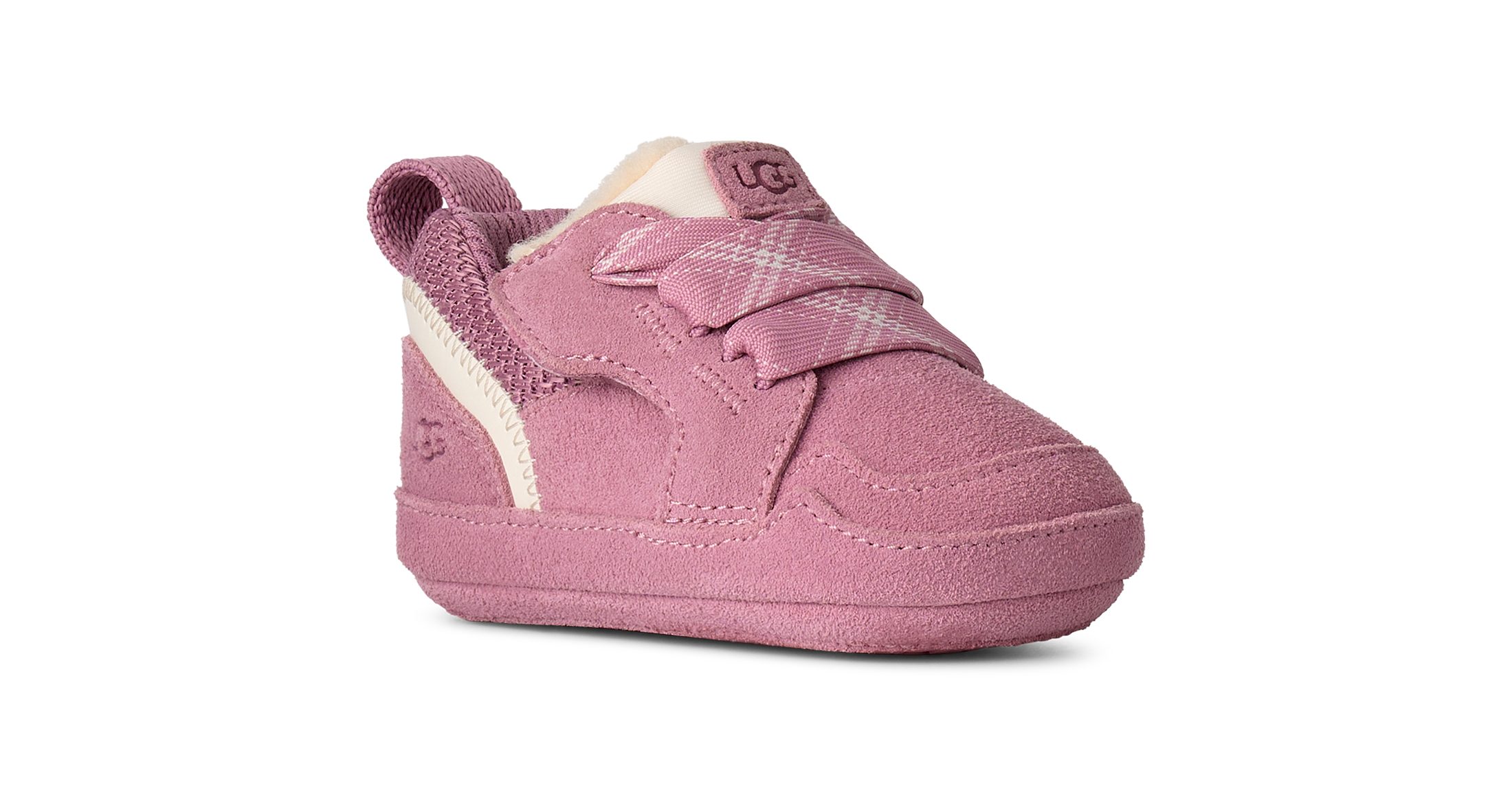 UGG I BABY LOWMEL Krabbelschuh Schnürschuh, Klettschuh mit UGG-Logo auf der Lasche