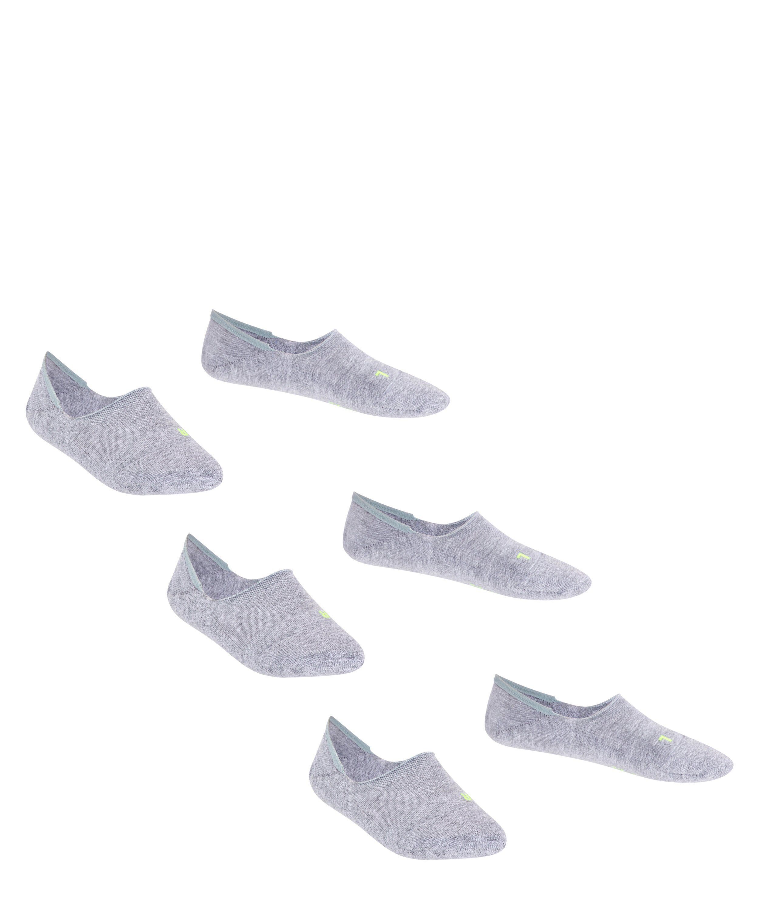 (3400) 3-Pack Füßlinge durch light in FALKE rutschfest Kick Cool Silikon Ferse der grey