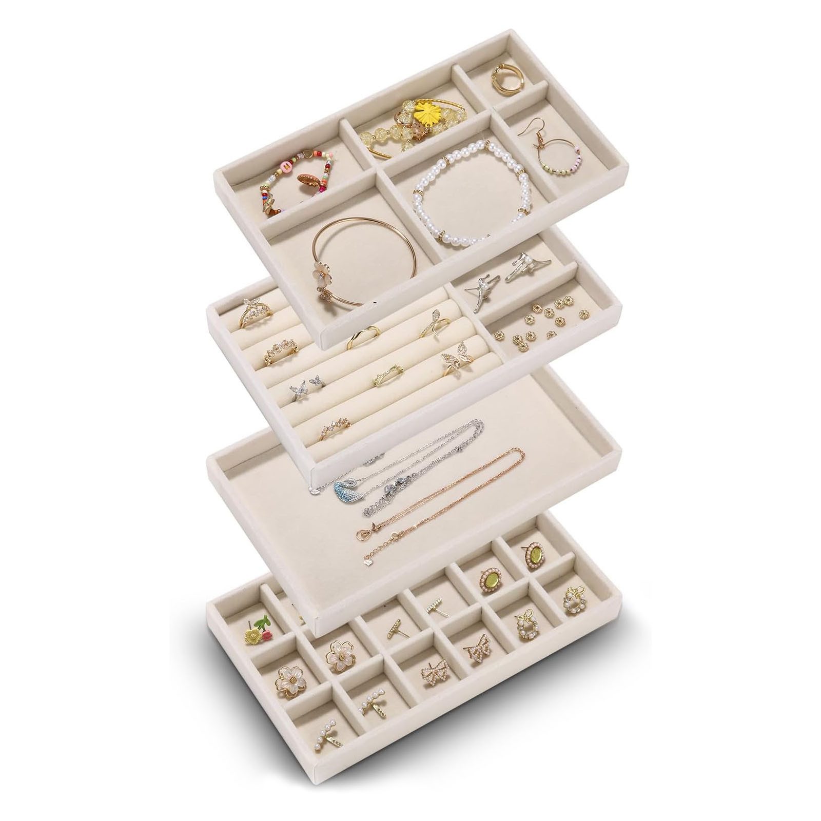 LEAZZLE Schmuckablage Schmuckaufbewahrungsbox Schmucktablett Schmuckorganis günstig online kaufen