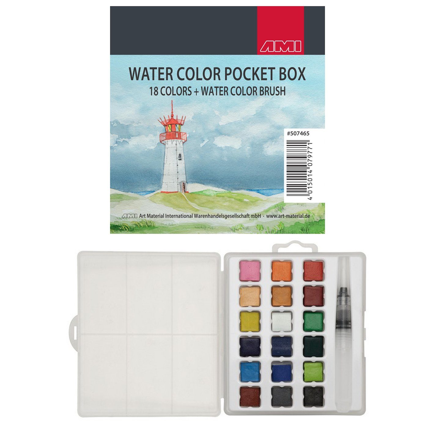 Farben Watercolor Box 18 Postkarten Aquarellpapier Aquarell inkl. AMI