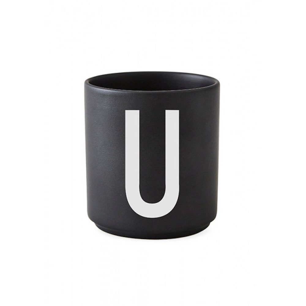 Design Letters Becher Porzellanbecher Schwarz U, Porzellan