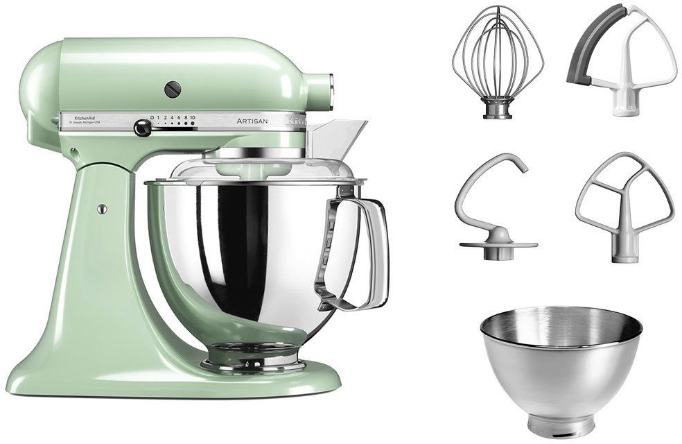 KitchenAid Küchenmaschine 5KSM175PSEPT PISTAZIE, 300 W, 4,8 l Schüssel, mit Zubehör im Wert von ca. 112,- UVP