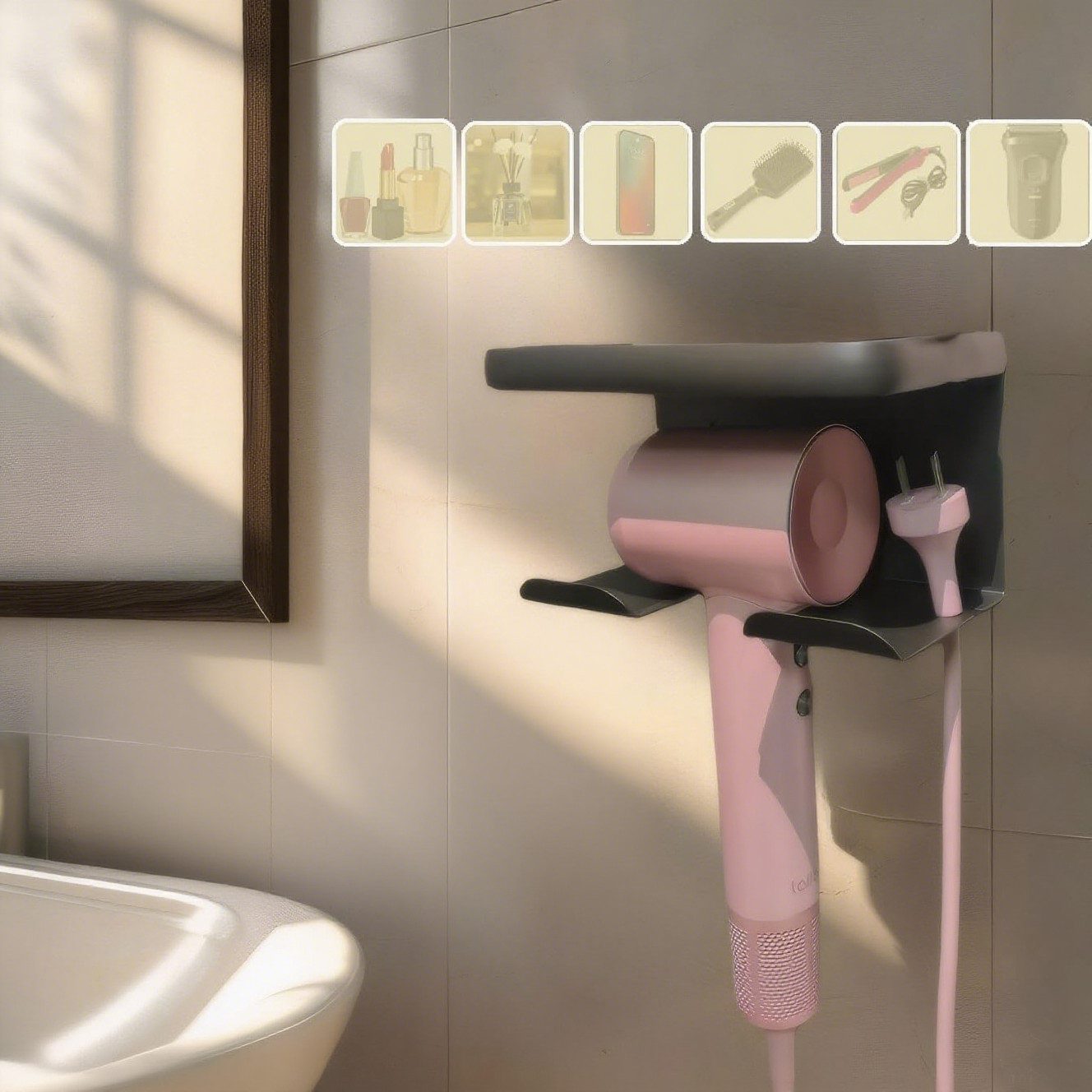 BlingBin Haartrocknerhalter Fönhalter Ohne Bohren Föhn Halterung mit Kabelh günstig online kaufen