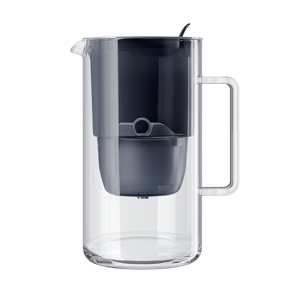 AQUAPHOR Wasserfilter Glas- Filterkanne mit Filterkartusche MAXFOR, bis 200l.Kapazität, Zubehör für Filterkartuschen Maxfor+, Maxfor+ Mg. (Magnesium), Maxfor+H (für hartes Wasser, reduziert mehr Kalk), /Farbe schwarz