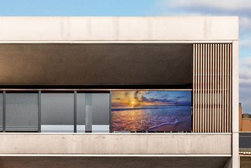 MuchoWow Balkonsichtschutz Meer - Strand - Sonnenuntergang - Wolken - Horizont (1-St) Balkon Sichtschutz 90x200, Windschutz für Zaun PVC, 200x90 cm