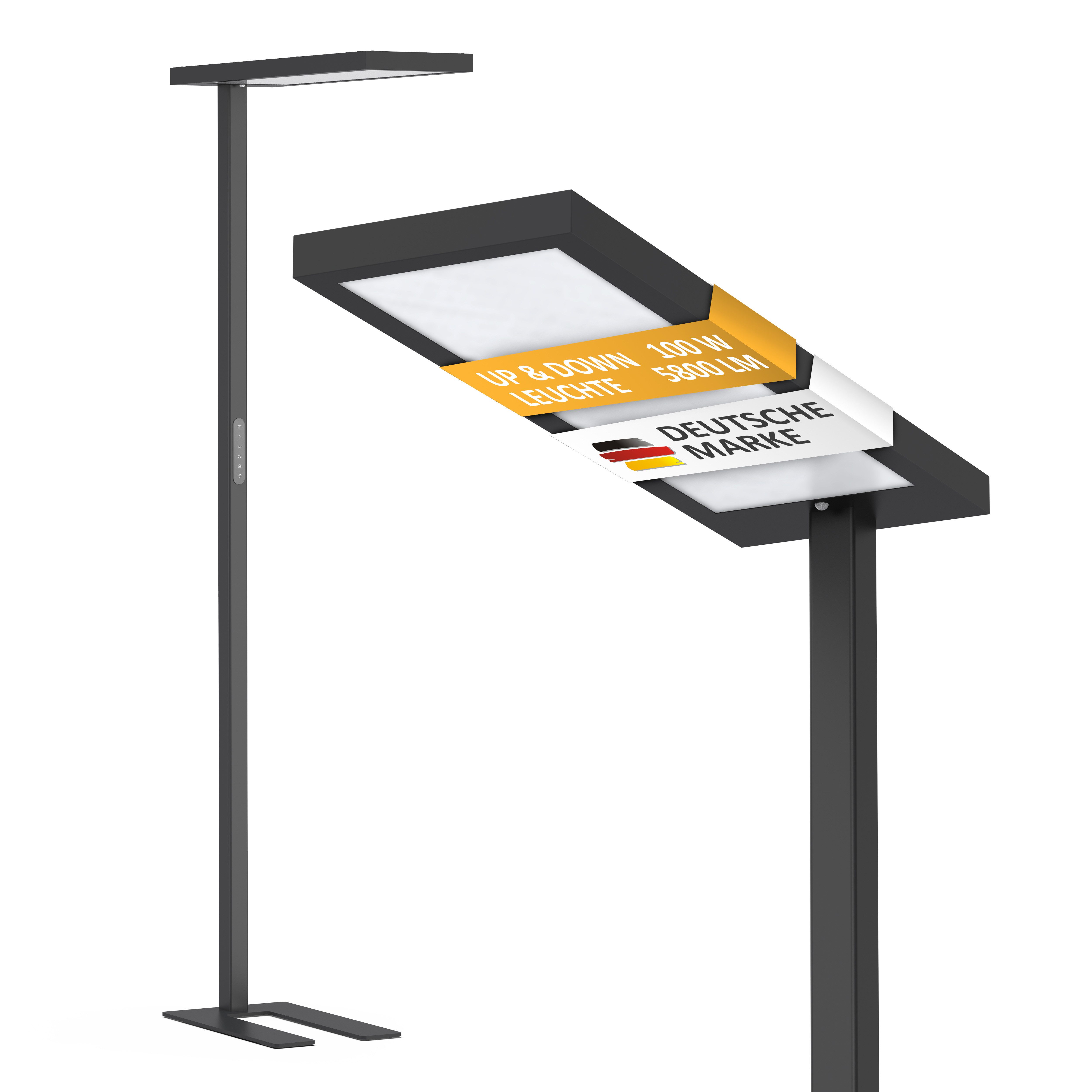 Northpoint LED Stehlampe Bürolampe 100W Bewegungsmelder Tageslichtweiß dimmbar Timer