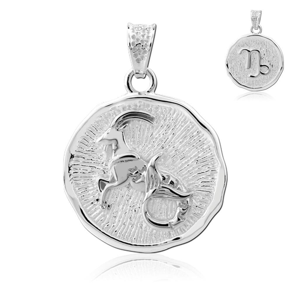 Kettenanhänger Sternzeichenanhänger 925 Silber Sternzeichen Münze Medaillon