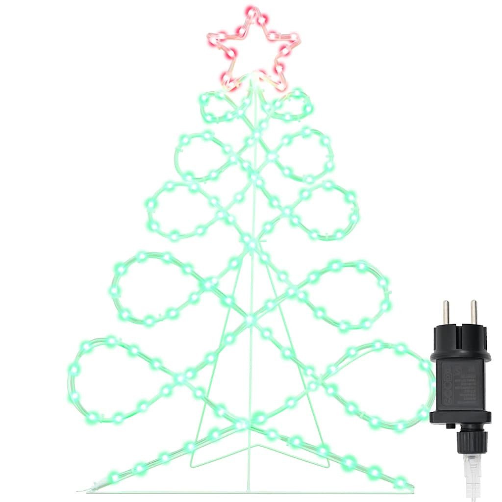vidaXL Dekolicht Lichtdekoration Lichterbaum in Weihnachtsbaumform Mehrfarbig 80 x 56 c