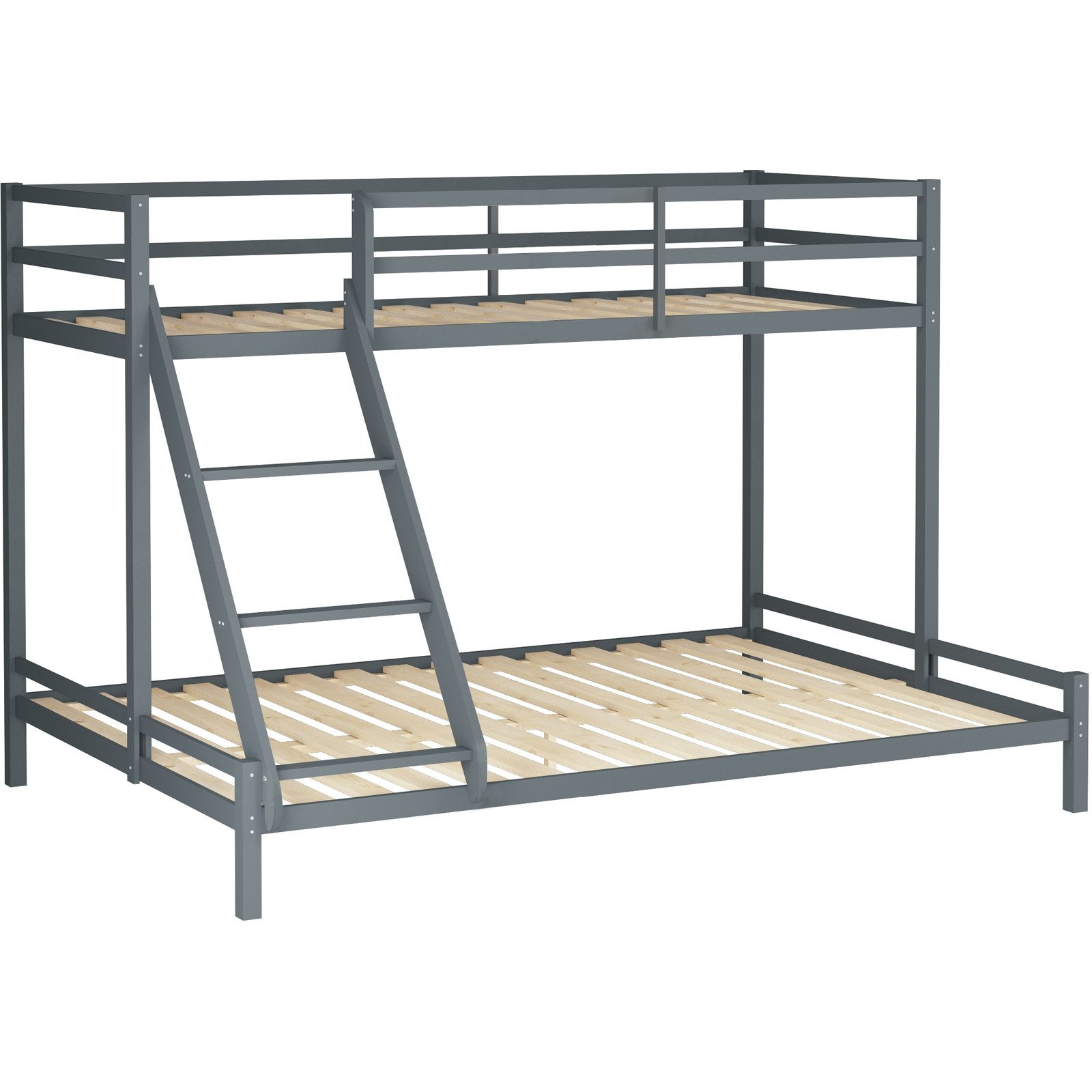 freiraum Etagenbett Etagenbett >Athen2< in Grau, Kiefer - 143x142x208cm (BxHxT), in Grau, Kiefer - 143x142x208cm (BxHxT)
