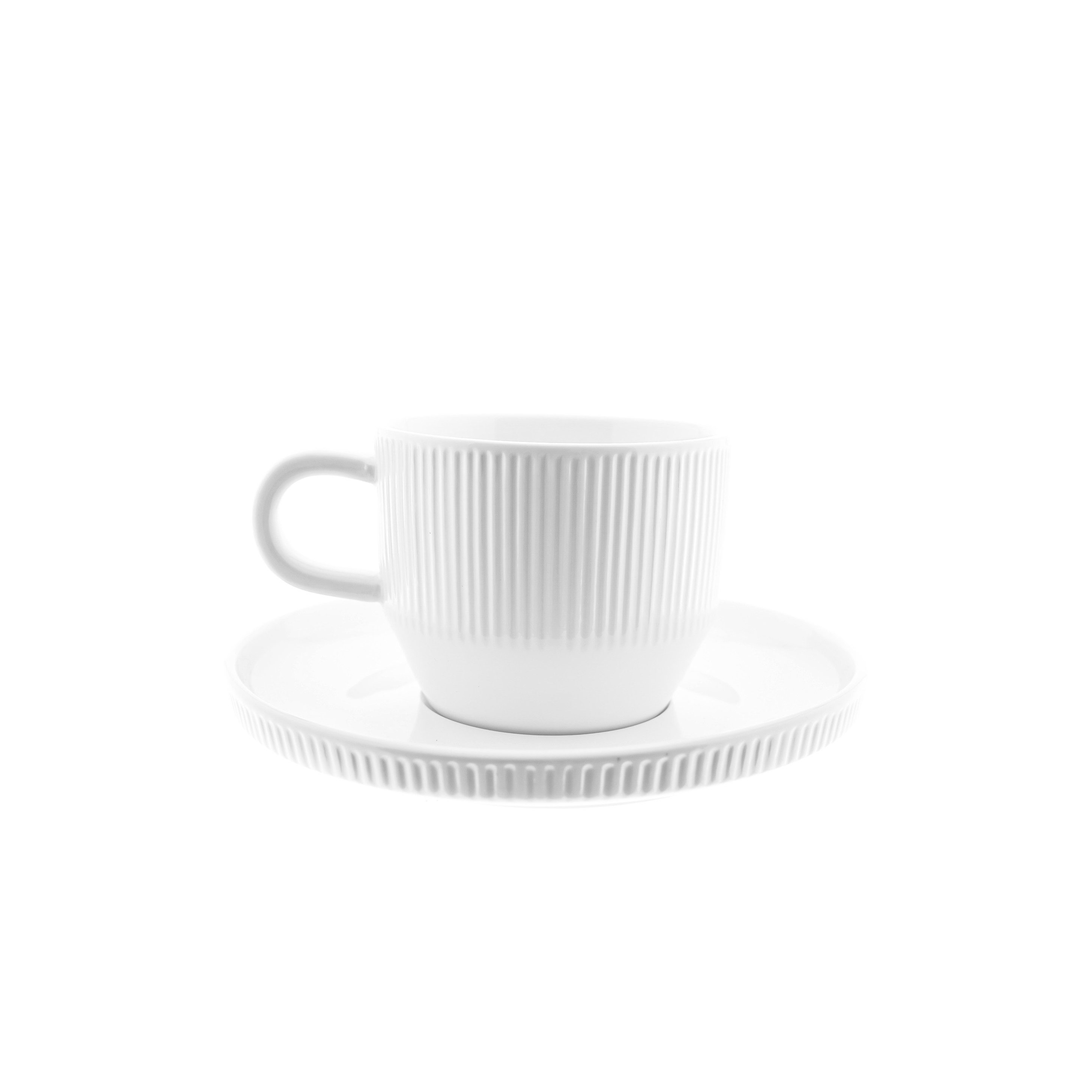Almina Kaffeeservice (12-tlg), 6 Personen, Porzellan, 12-teilig, 6 Kaffeetassen & 6 Untertassen, Relief-Design