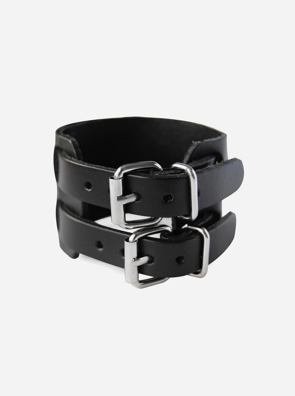 axy Lederarmband Herrenarmband Breite Leder Armband, aus Echtleder, Dual-Gürtelschnallen (Doppelverschluss) – Bild 2 von 2