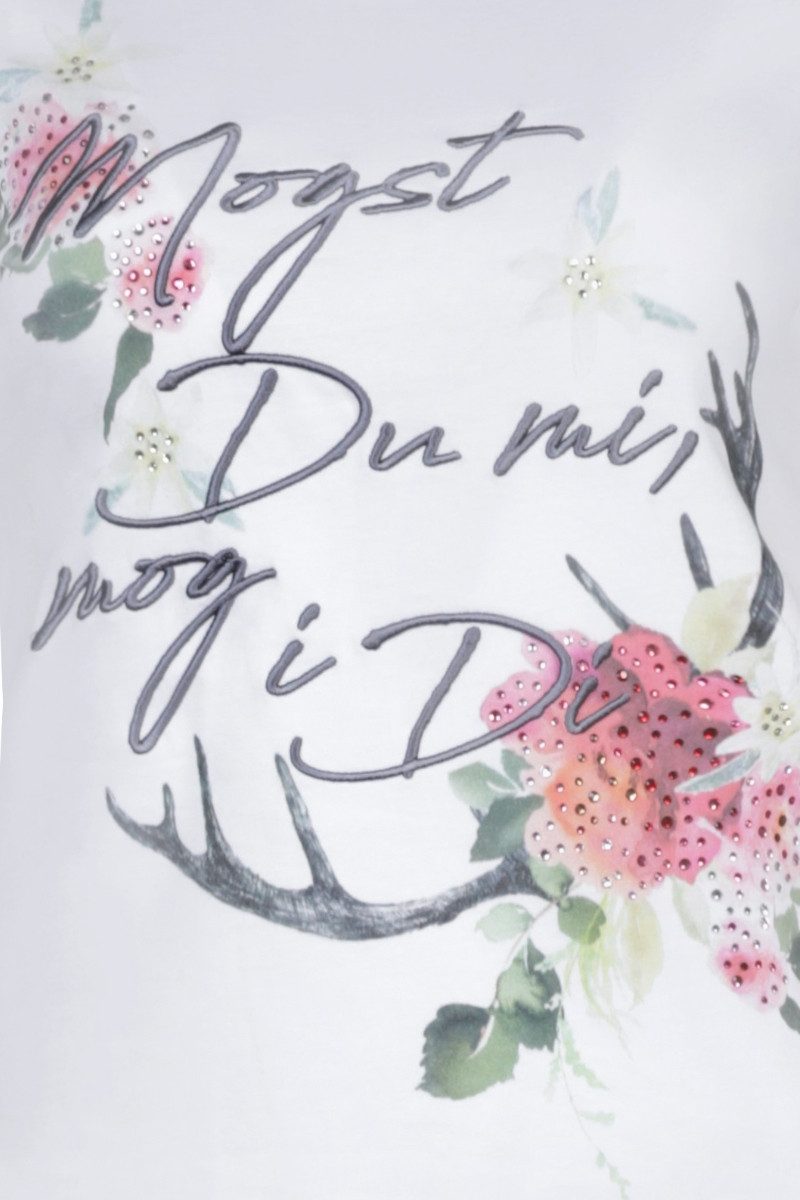 MarJo Trachtenshirt Trachtenshirt Damen - JUTTA - flieder, schnee