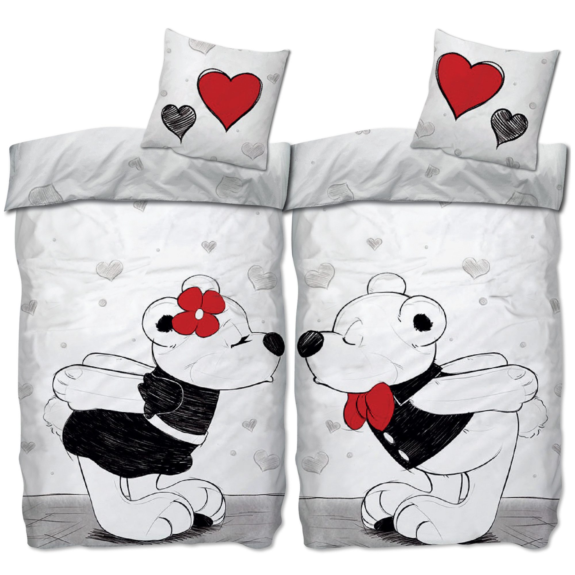 BERONAGE Partnerbettwäsche Bärchen Partnerbettwäsche 2 Bettwäsche-Sets, günstig online kaufen