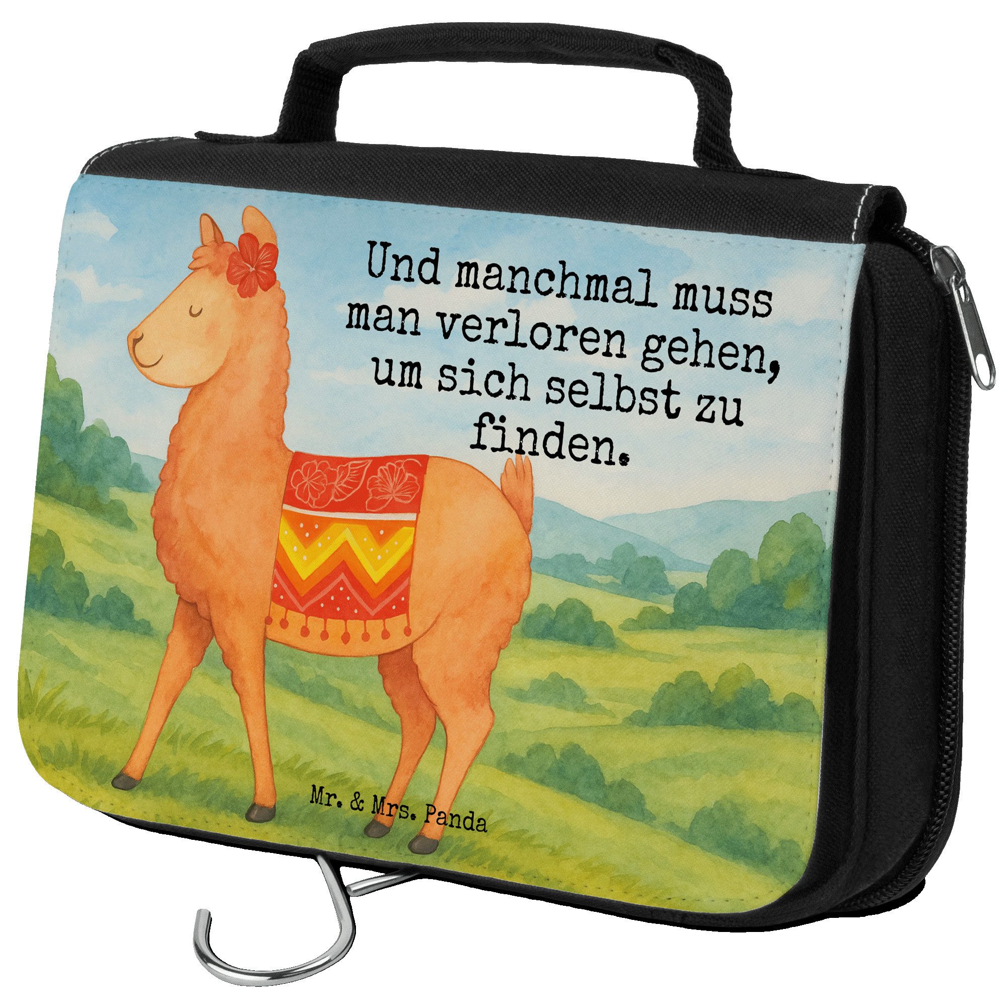 Kulturbeutel Alpaka Stolz Design, beauty case, Weiß, Kosmetiktasche, Kulturbeutel
