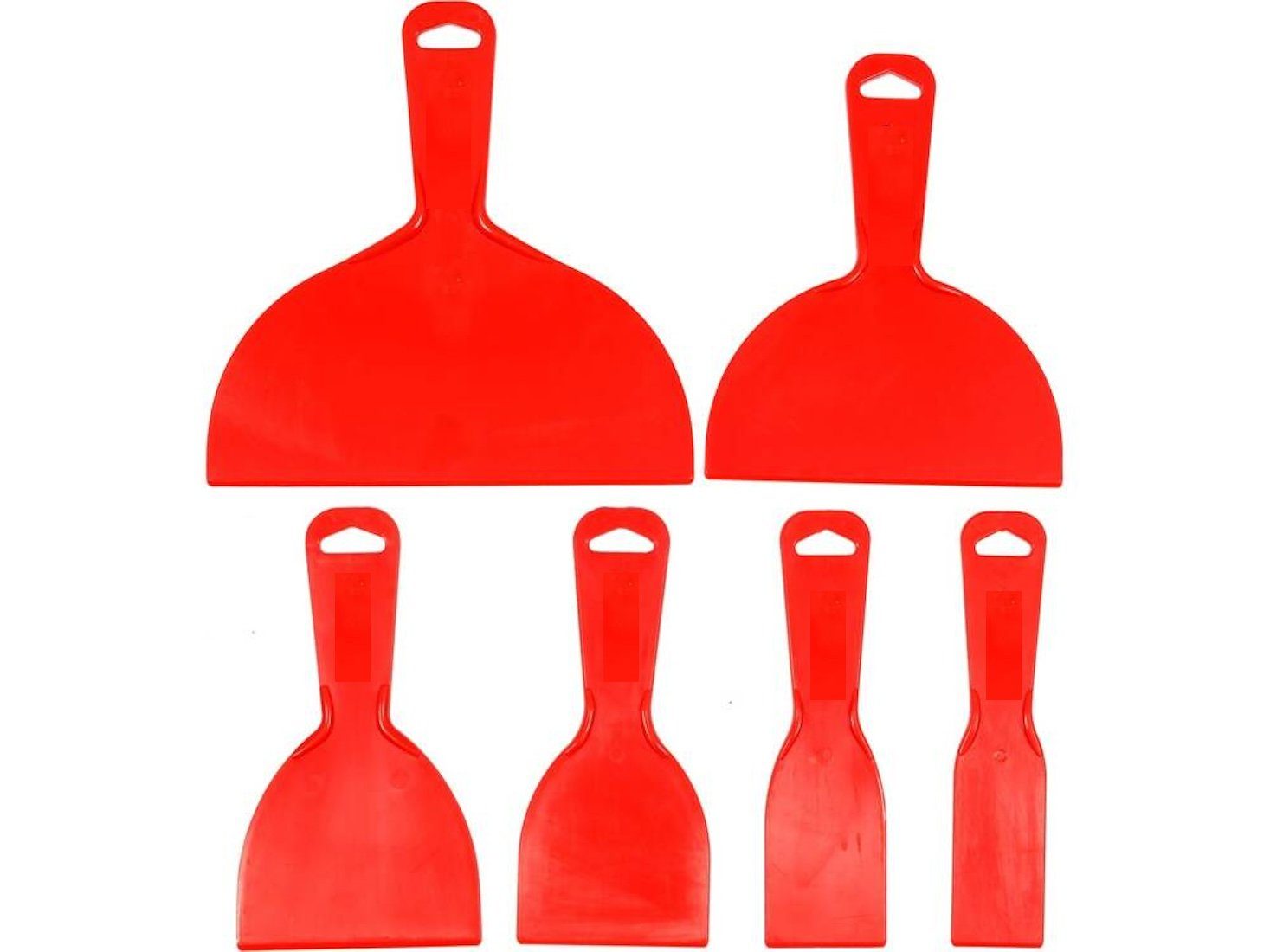 TRIZERATOP Malerspachtel 6 Stück Spachtel, Schaber 4, 5, 8, 10, 15, 20 cm (Set aus 6 flexiblen Kunststoffspachteln, 1-St., Set aus 6 flexiblen Kunststoffspachteln) Spachteln