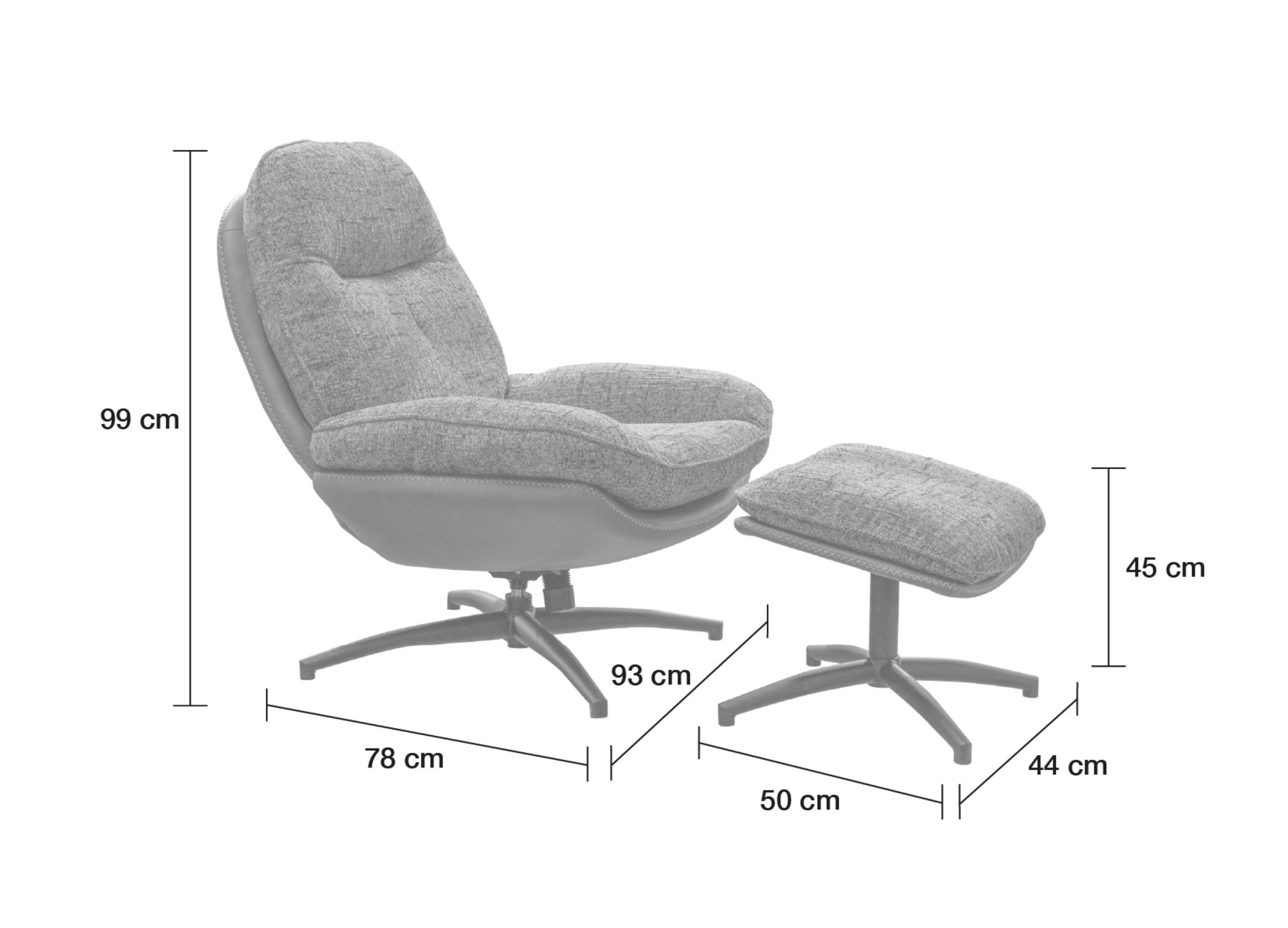 LC Home Relaxsessel LC Home Drehsessel inkl.Hocker Rockdale mit Karosteppun günstig online kaufen