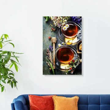 Posterlounge Acrylglasbild Editors Choice, Kräutertee mit Honig, Beeren und Blumen, Arztpraxis Fotografie