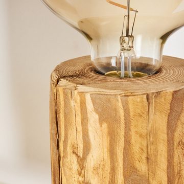 hofstein Tischleuchte »Pontinvrea« Tischlampe aus Holz und Kunststoff in Natur/Schwarz, ohne Leuchtmittel, Leuchte, skandinavisches Design, An-/ & Ausschalter,Lichteffekt, 1xE27