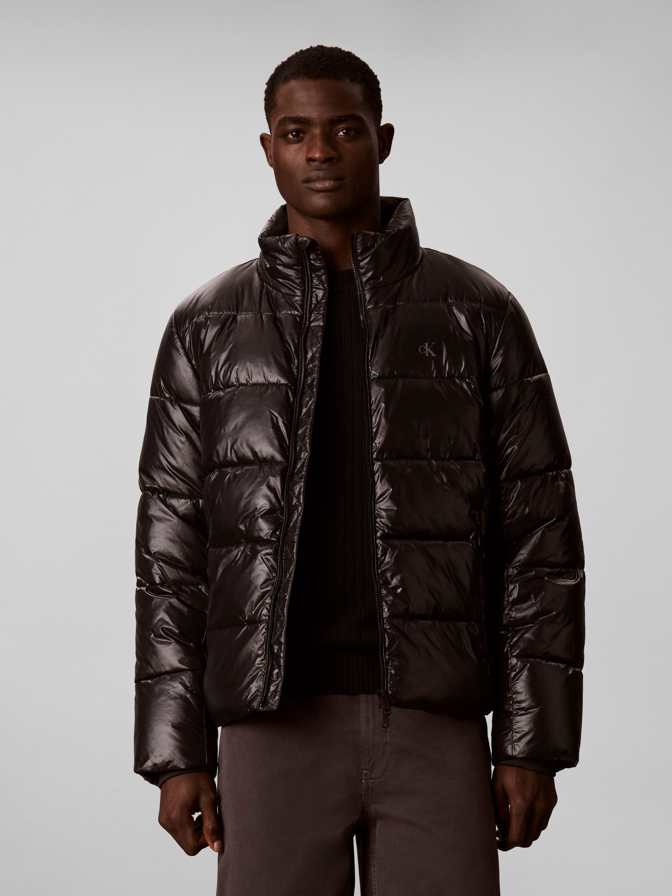 Calvin Klein Jeans Steppjacke HIGH SHINE NYLON PUFFER Regular fit mit Stehkragen