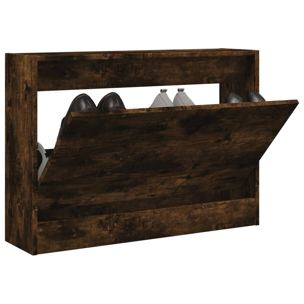 vidaXL Schuhschrank 80 x 21 x 57 cm Schuhschrank Räuchereiche 80x21x57 cm Spanplatte