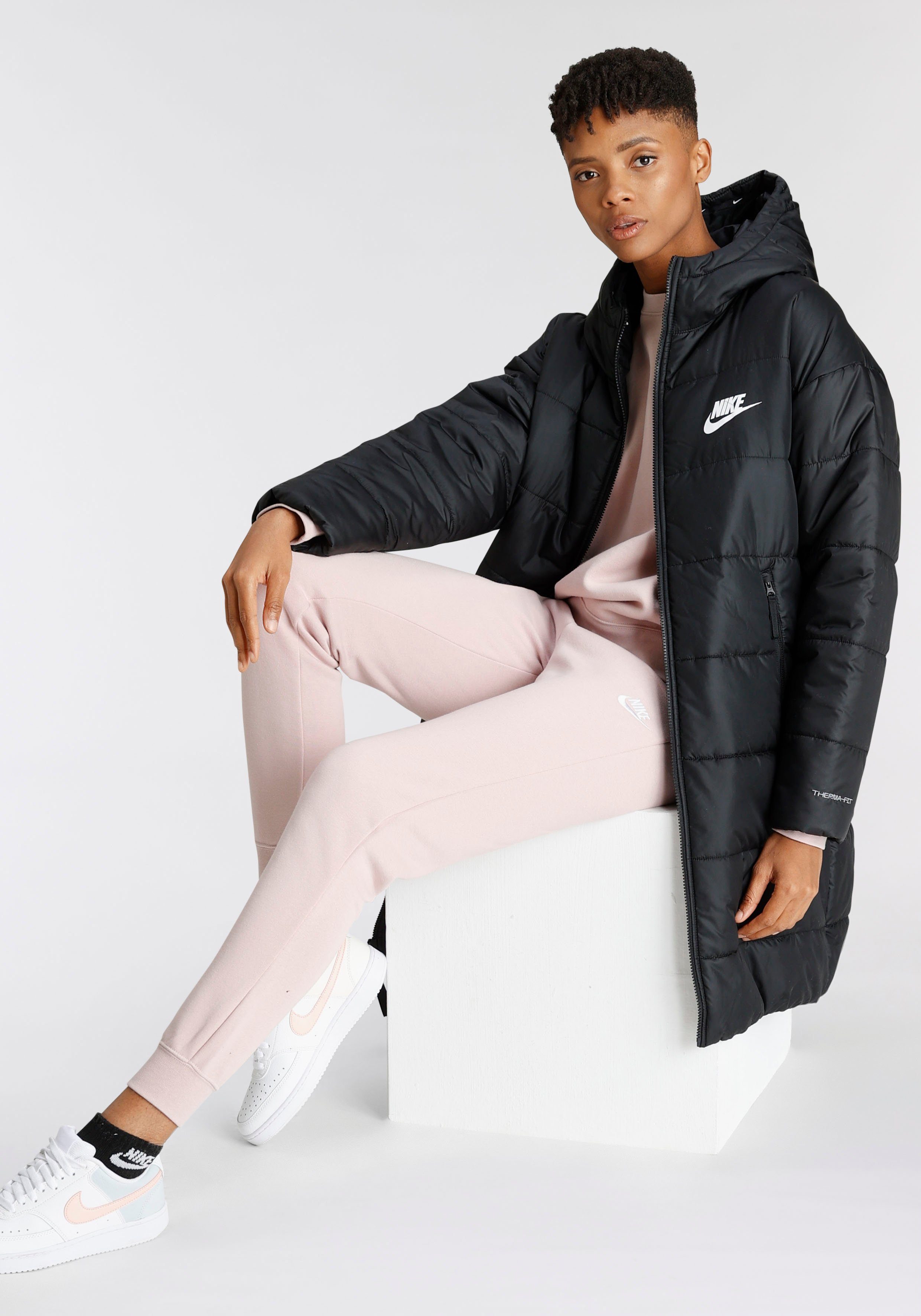 Nike Sportswear BLACK/BLACK/WHITE Parka Therma-FIT Repel Hooded Steppmantel Women's