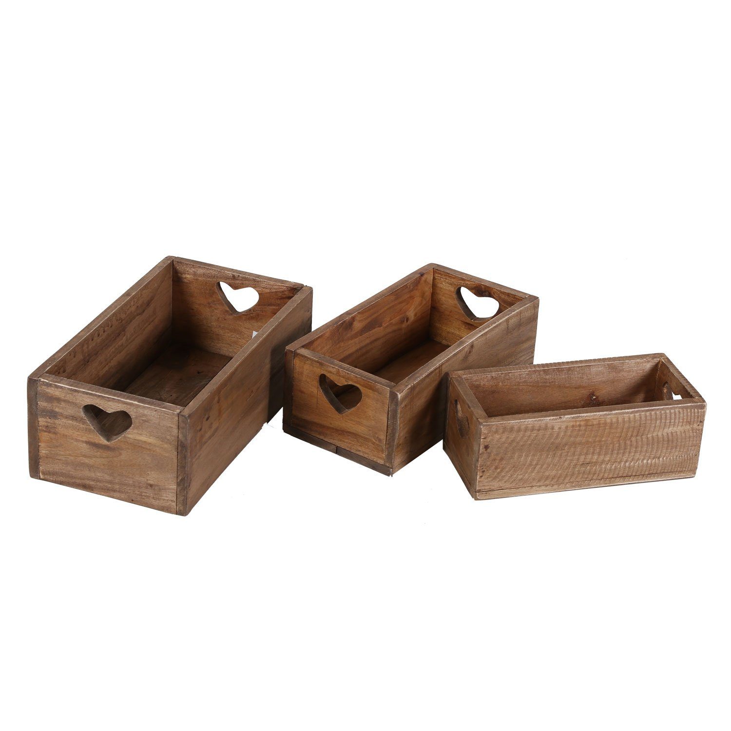 Casa Moro Aufbewahrungsbox Retro Holzbox 3er Set LUCIA alte Ziegelform mit günstig online kaufen