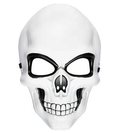 Widmann S.r.l. Verkleidungsmaske Halloween Maske 'Totenkopf', Weiß Schwarz
