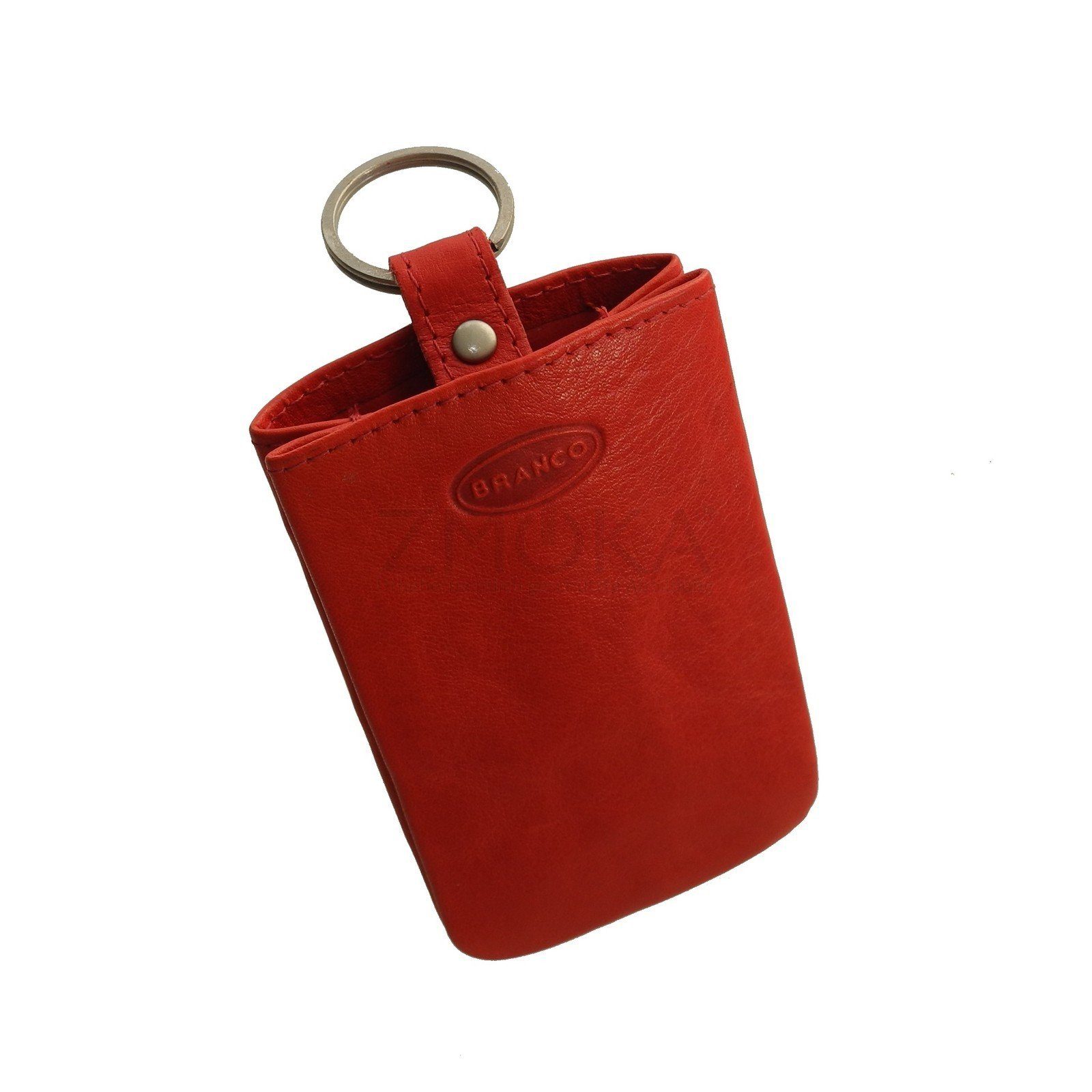 BRANCO Schlüsseltasche Branco - Leder Schlüsseletui Schlüsseltasche Schlüsselringe Schlüssel Rot