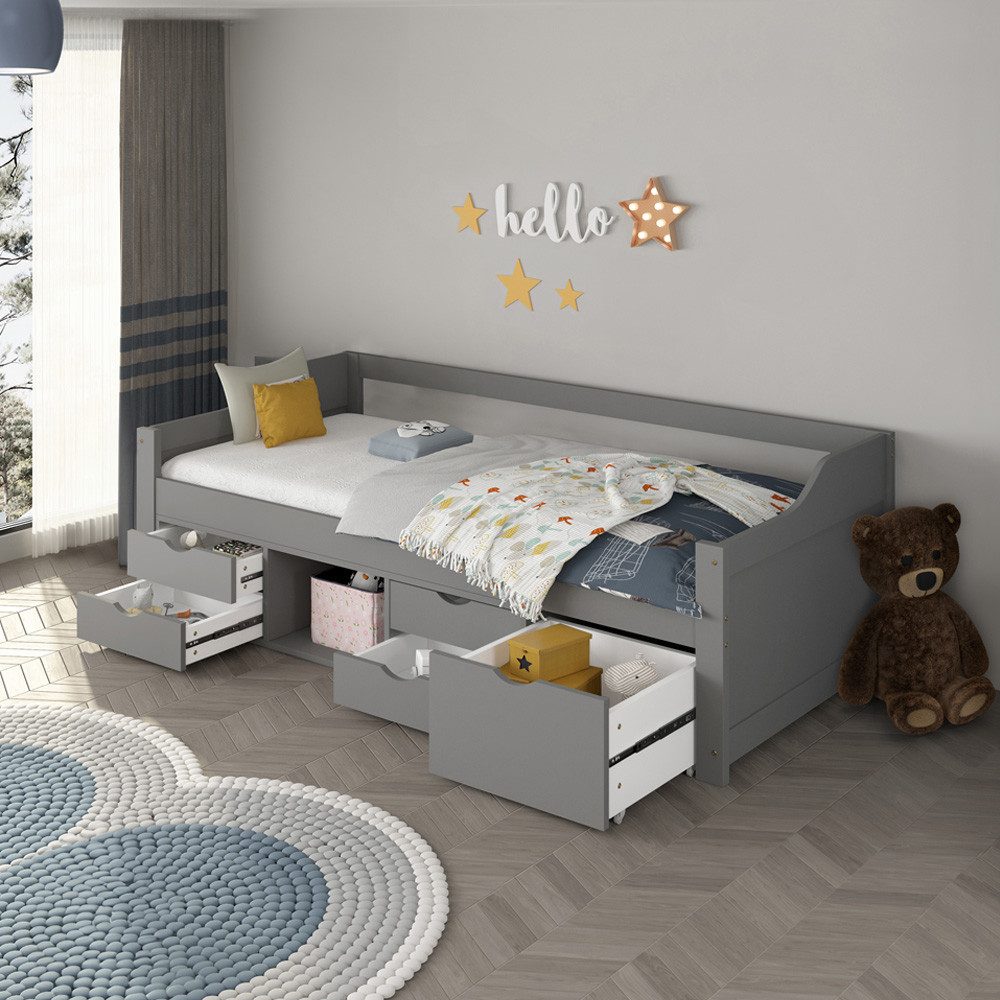 HOME DELUXE Bett Kinderbett COSMOS mit Schubladen 90 x 200 cm (inkl. Latten günstig online kaufen