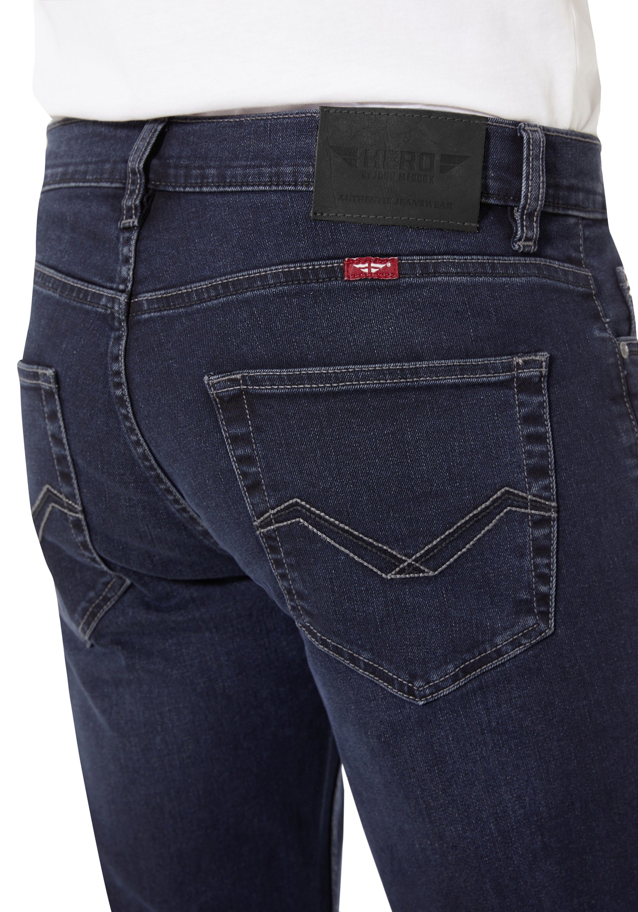 HERO by John Medoox Stretch wash indigo 5-Pocket-Jeans Straight Denver Regular