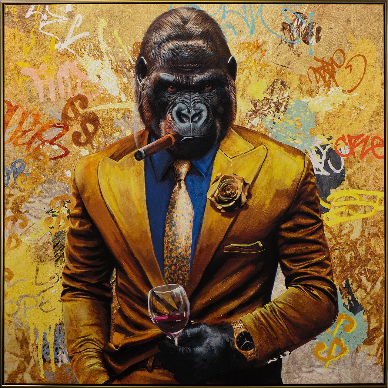 ArtUniverse Gemälde Stylischer Gorilla Gentleman 102,5 günstig online kaufen