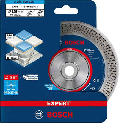 Bosch Professional Diamanttrennscheibe »Expert HardCeramic«, Ø 125 mm, (1-tlg), 22,23 x 1,4 x 10 mm