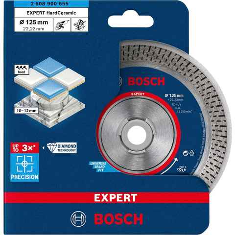 Bosch Professional Diamanttrennscheibe Expert HardCeramic, Ø 125 mm, (1-tlg), 22,23 x 1,4 x 10 mm