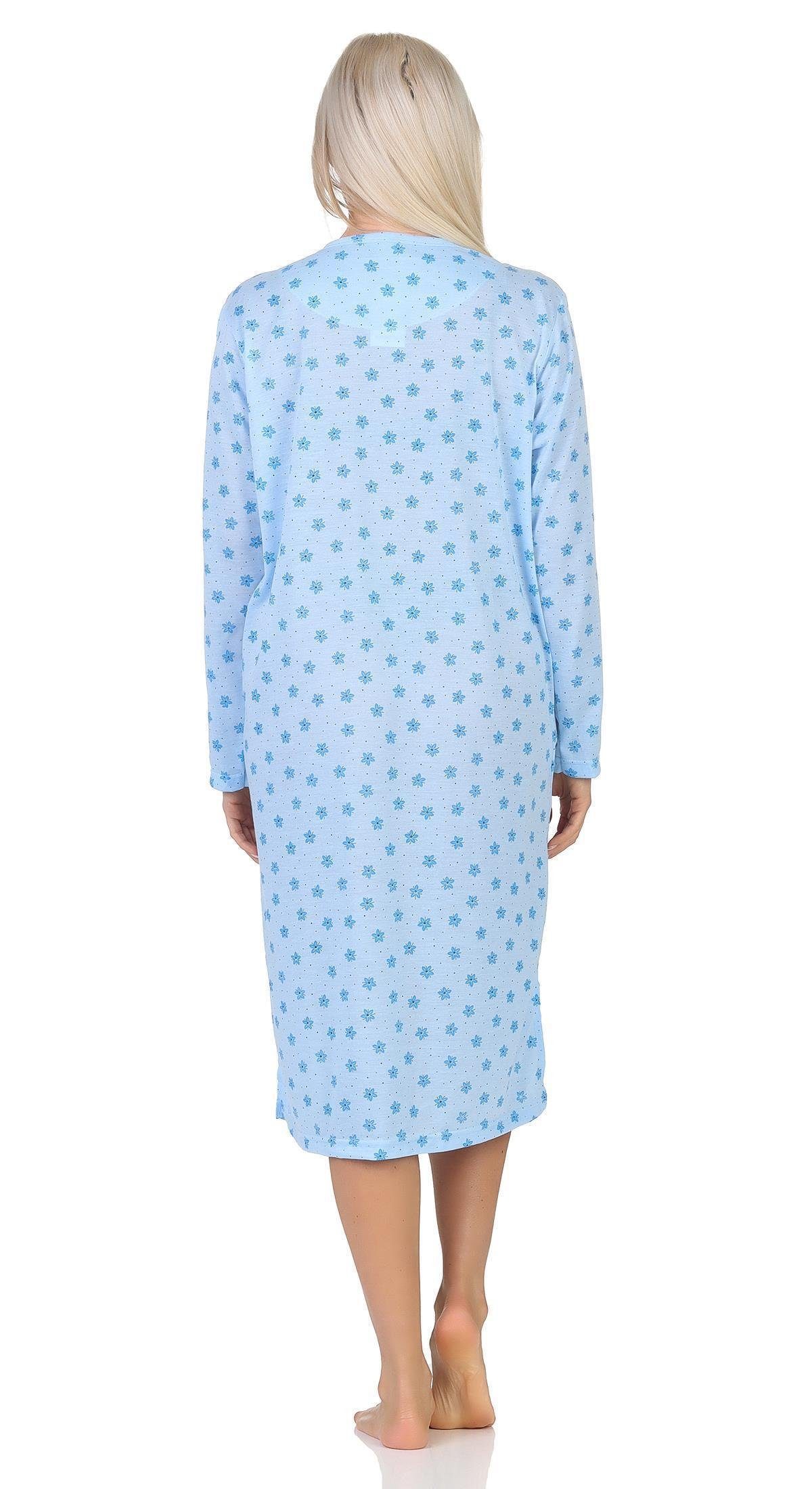 Sleepshirt M Nachthemd 2XL L EloModa Nachtwäsche; Nachthemd Damen XL (1-tlg) Blau