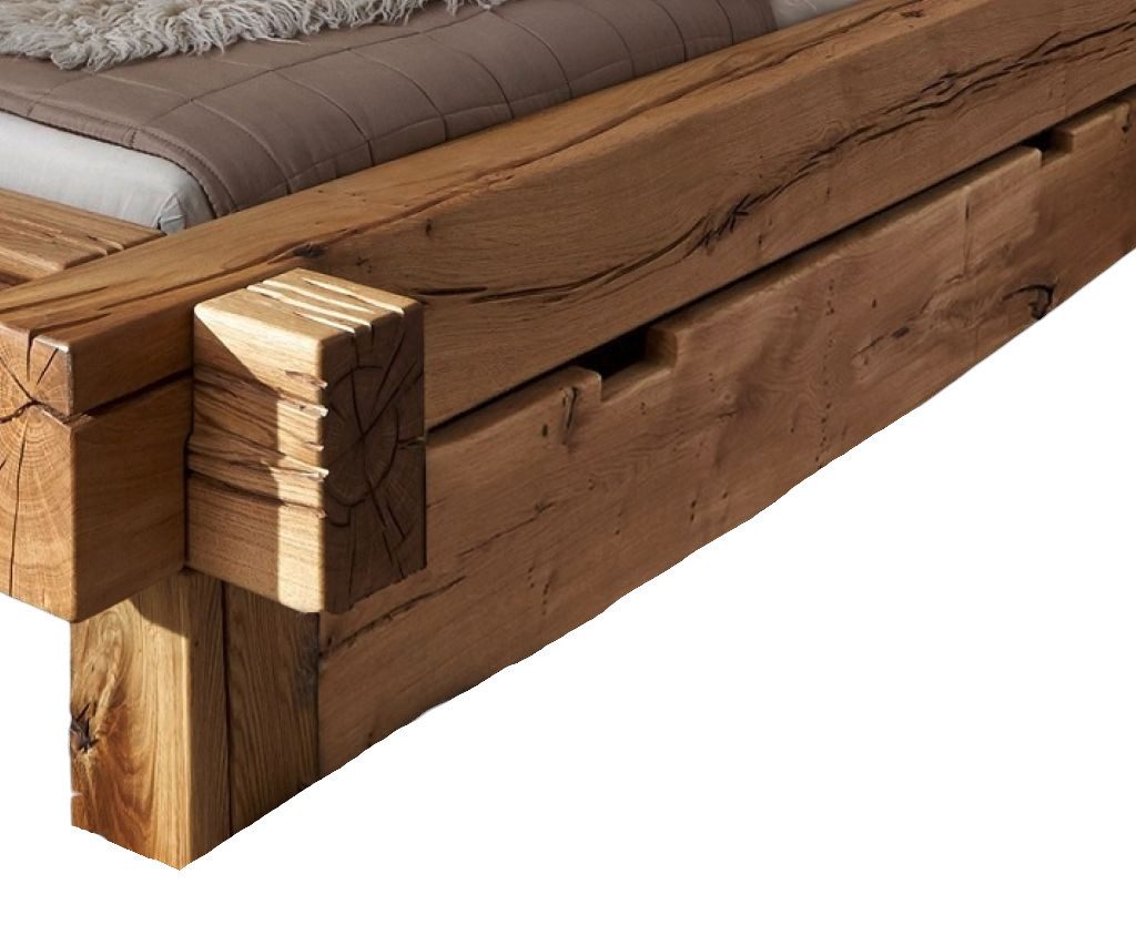 Main Möbel Bettschubkasten Schubkasten für Bett 140/160cm "Manuel / Daniel" Wildeiche massiv