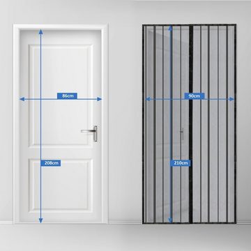 Sekey Insektenschutz-Tür Magnet Fliegengitter Tür ohne Bohren Insektenschutz Magnetvorhang, 90x210cm